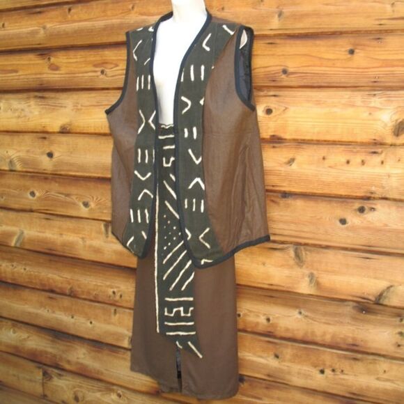 NWT Brown Art To Wear Raw Silk Sk… - Picture 2 of 8